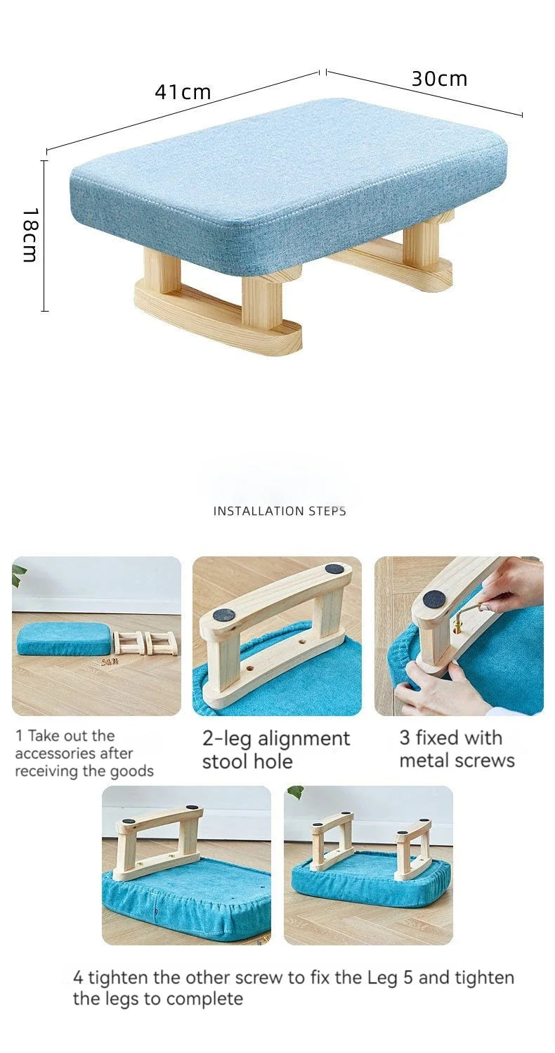 Creative Small Wood Chair Household Shoe Changing Stool Ins Sofa Living Room Foot Rest Stool Tea Table Children Bathroom Footsto