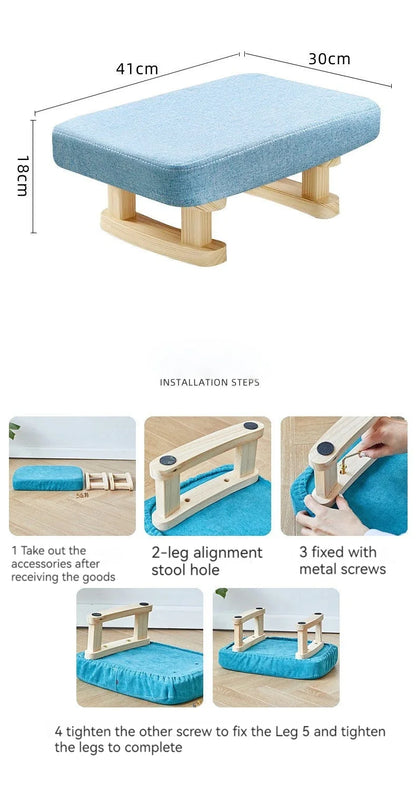 Creative Small Wood Chair Household Shoe Changing Stool Ins Sofa Living Room Foot Rest Stool Tea Table Children Bathroom Footsto
