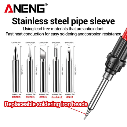 Digital Display Electric Soldering Iron ANENG SL105 Adjustable Temperature EU/220V US/110V Portable Kit Weld Solder Repair Tools