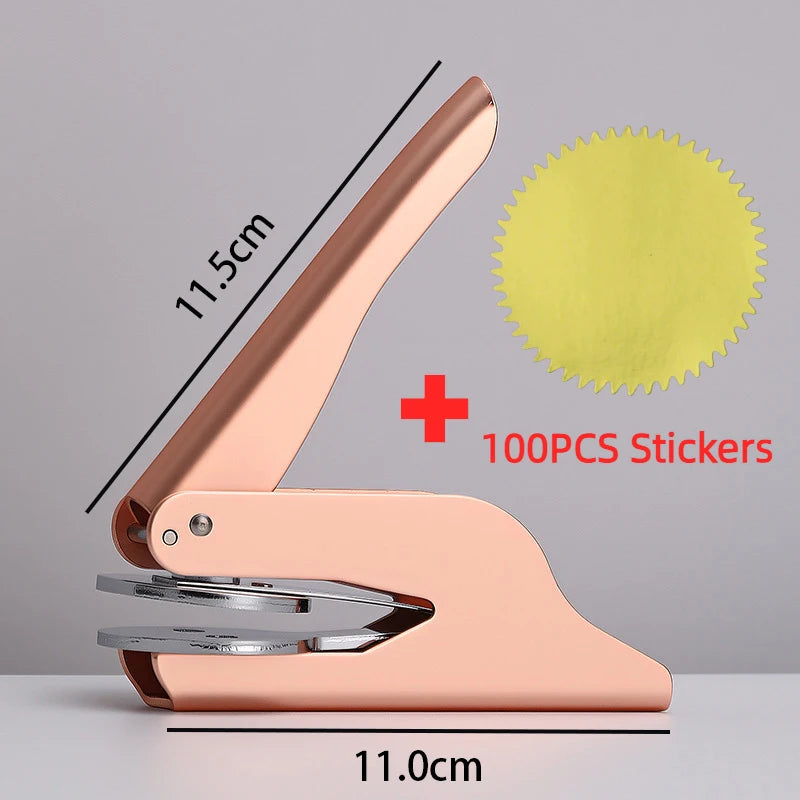 Embosser Stamp LOGO Customized Wedding Library Book Private Handheld Steel Seal Envelope Party Invitation Embossing Stamps DIY