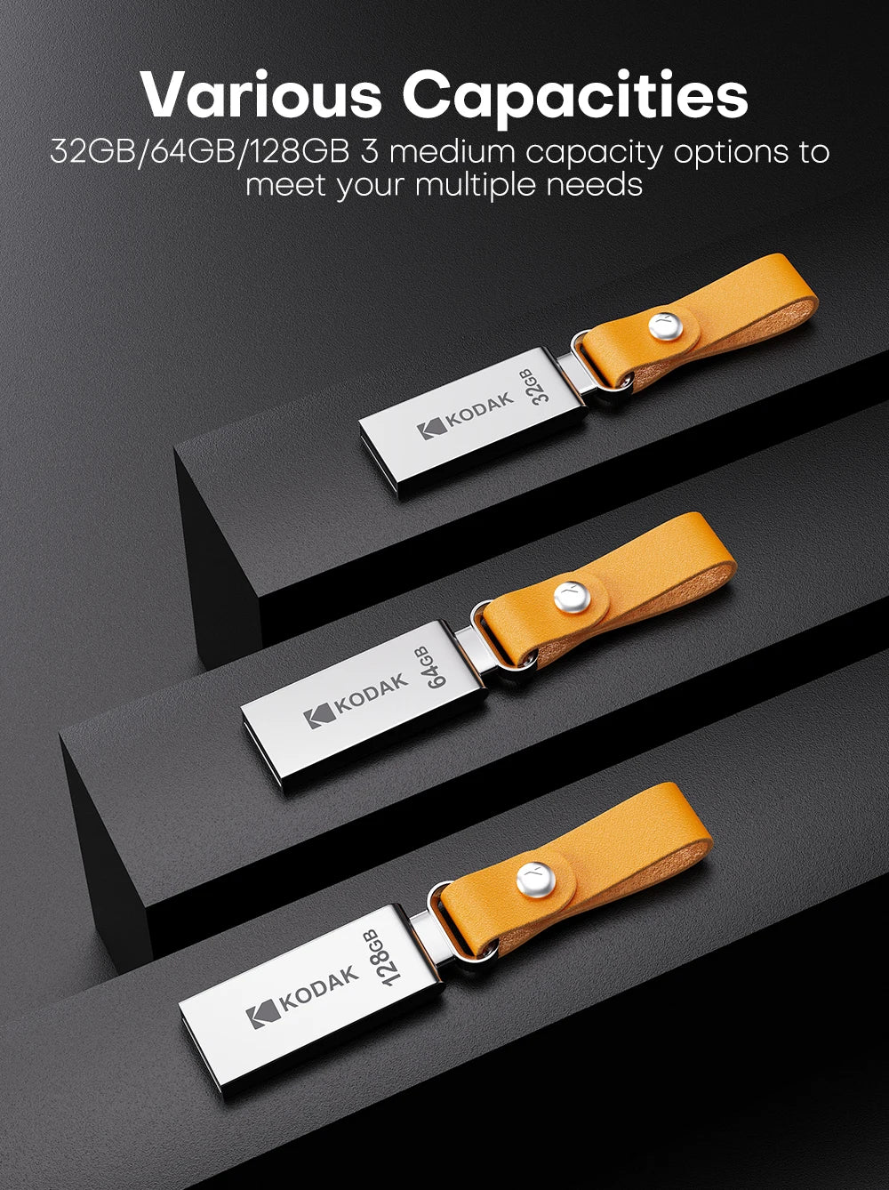 KODAK K122 Mini Metalowy Pendrive USB 2.0 32GB 64GB 128GB Pamięć Flash Plug & Play Mały Kompaktowy Dysk do Laptopa PC Samochodu