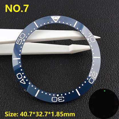 39.3*31.7 or 40.7*32.7mm Sloping Luminous Ceramic Bezel Insert Replacement of watch accessories Ceramic Bezel Insert