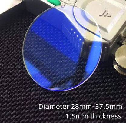 1.5mm Thickness Blue Hue Double Domed Mineral 28mm-37.5mm Diameter Watch Glass Round Crystal Curved Len for Watch Repair YZC216