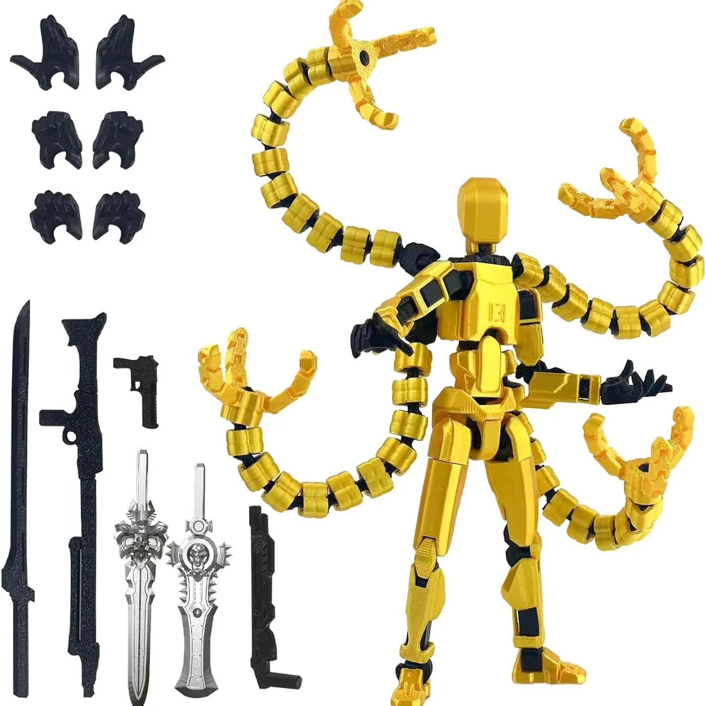 Assembly Completed T13 Action Figure 3D Printed Multi-Jointed Movable Titan 13 Lucky Dummy Nova Robot Action Figure Desktop