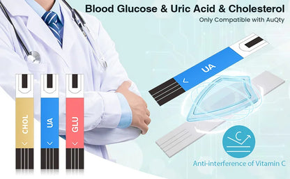 GUC 3in1 Multifunction Cholesterol Uric Acid Blood Glucose Meter Blood Sugar Test Strip Diabetes Glucometer Kit Gout Monitor