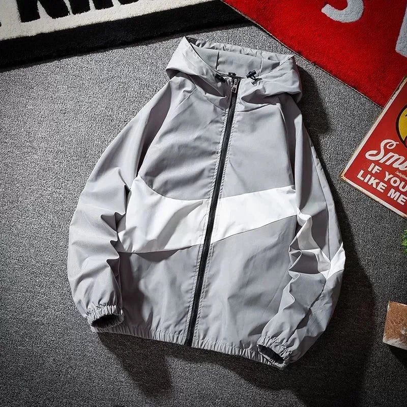 Summer Camping Thin Jacket Men Fashion Color Block Sun Protection Clothing Fishing Hunting Clothes Quick Dry Skin Windbreaker