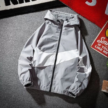 Summer Camping Thin Jacket Men Fashion Color Block Sun Protection Clothing Fishing Hunting Clothes Quick Dry Skin Windbreaker