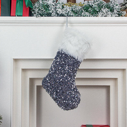 Christmas stocking festival decorations sequins 26-letter Christmas tree ornaments gift bag socks hotel party supplies