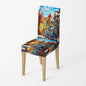 Home chair cover Oil painting style kitchen chairs Coversadjustable dining elastic fabricchairs covers chair cover for wedding