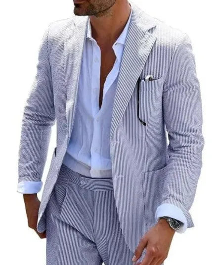 2027 New Spring And Autumn Mens Digital Printed 2 Piece Suit Set Plus Size Smart Casual Blazer Outfit For Business And Wedding
