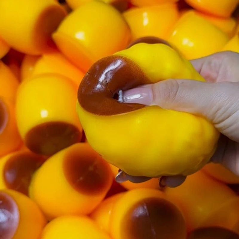 Caramel Pudding Crunchy Moldable Stress Ball Fidget Toy Crispy Squeeze Ball Round Blocks Filled ASMR Anti Stress Toys for Adults
