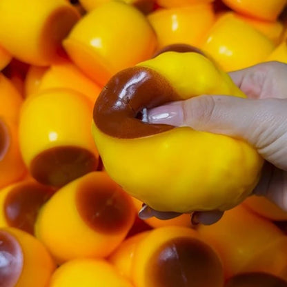 Caramel Pudding Crunchy Moldable Stress Ball Fidget Toy Crispy Squeeze Ball Round Blocks Filled ASMR Anti Stress Toys for Adults