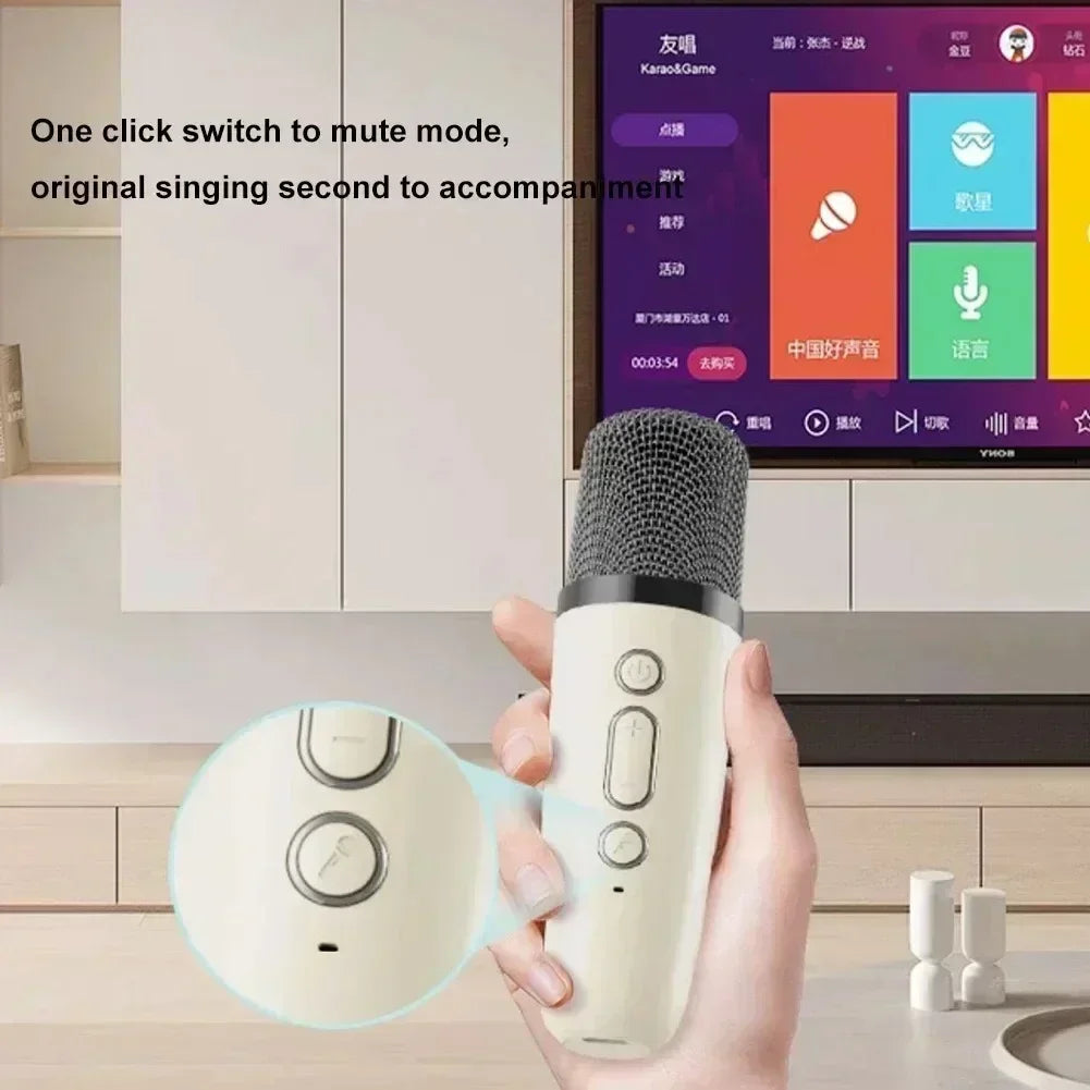 NEW Hot K12 Bluetooth Speaker Portable Home Cute Karaoke Mini Wireless Audio with Microphone K Song Family Singing Machine