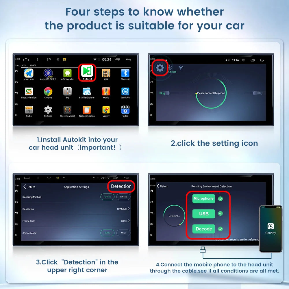CarlinKit USB Wired/Wireless CarPlay Adapter Wireless Android Auto AI Box Mirrorlink Bluetooth Auto Connect For Android Car Radio For Youtube Netflix Google Map Android Aftermarket Car Screen