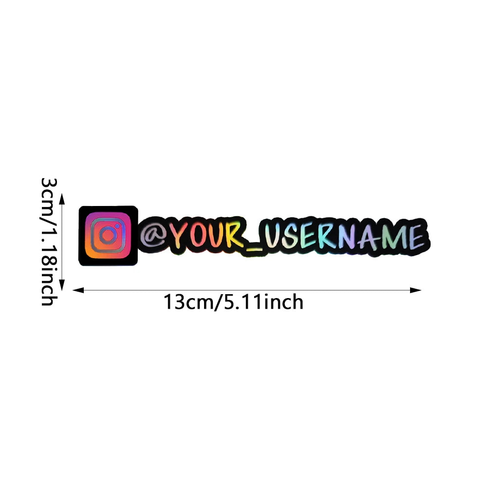 Vinyl Stickers DIY with Custom Usernames, Instagram, TikTok, YouTube, Facebook Stickers for Car, Motorcycle (Default Icon 1)