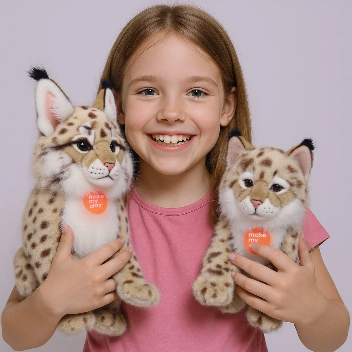 Realistic Lynx Bobcat Stuffed Animal Plush Toy 13.7in Ultra-Soft Lifelike Wild Cat Figure Kids Gift Home Decor Collectible