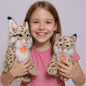 Realistic Lynx Bobcat Stuffed Animal Plush Toy 13.7in Ultra-Soft Lifelike Wild Cat Figure Kids Gift Home Decor Collectible
