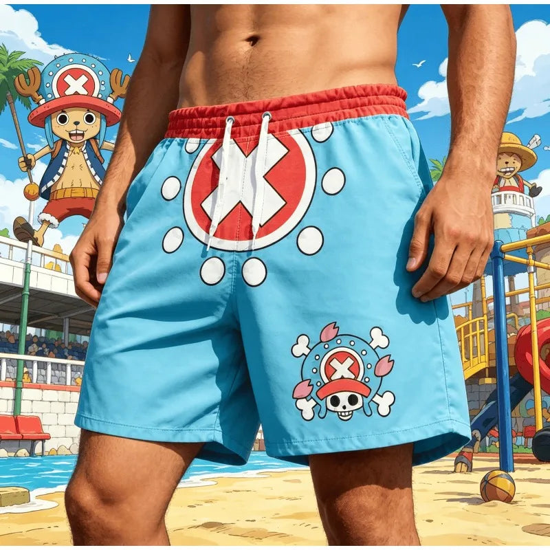 2026 ONE PIECE Tony Tony Chopper Men's Performance Gym Shorts Summer Quick-dry Comfy Lightweight Beach Shorts Breathable