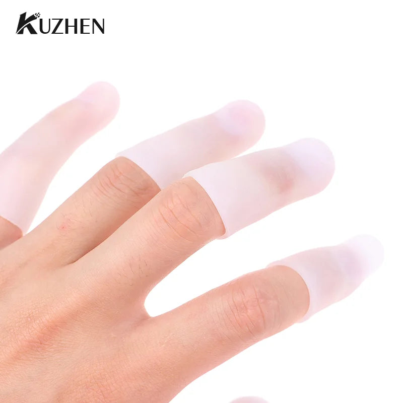 10 Pcs Silicone Finger Cot Gel Finger Protector Fingers Brace Support Gloves