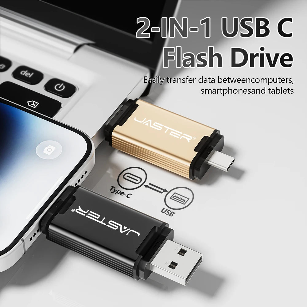 TYPE-C USB Flash Drive 128GB USB-C Memory Stick Business Gift Pen Drive 64GB 32GB Black Blue Golden Pendrive 16GB 8GB 4GB 128MB