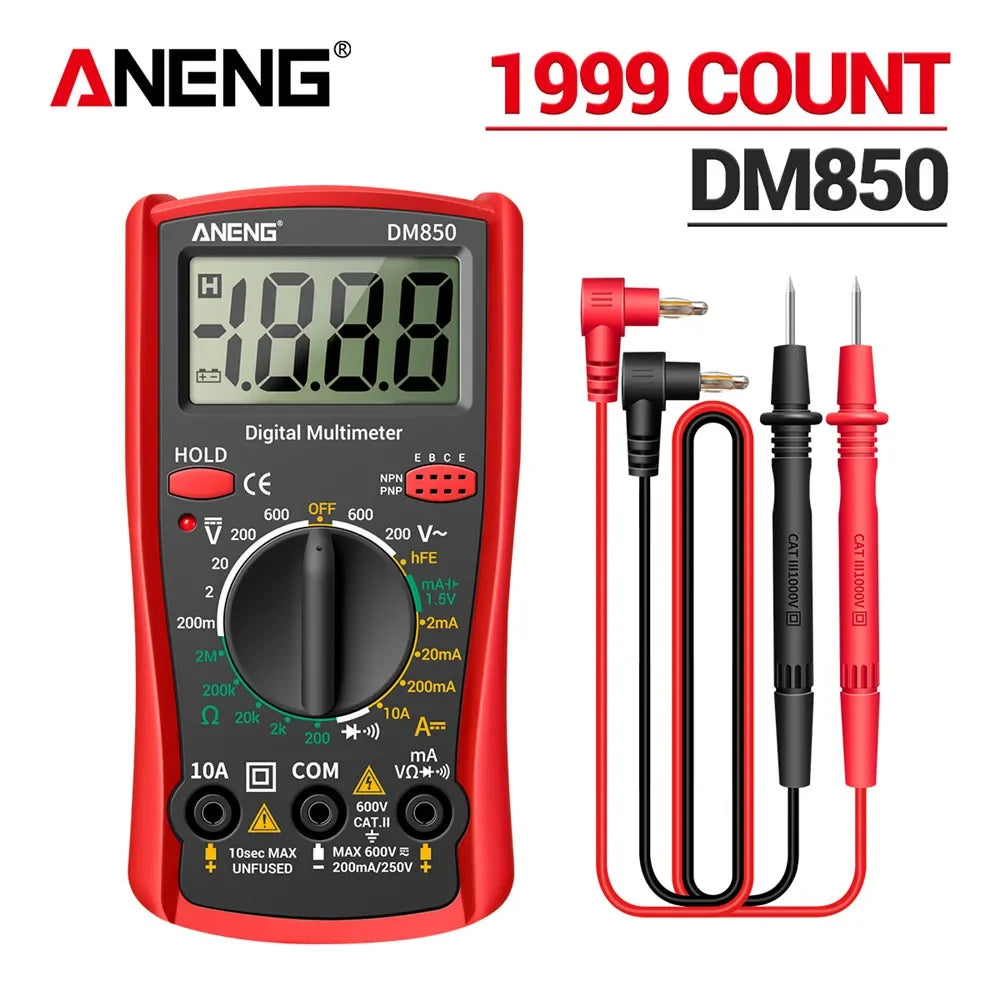 Cyfrowy multimetr ANENG DM850 AC/DC Profesjonalny tester napięcia 1999 Licznik automatyczny Miernik prądu Narzędzie detekcyjne