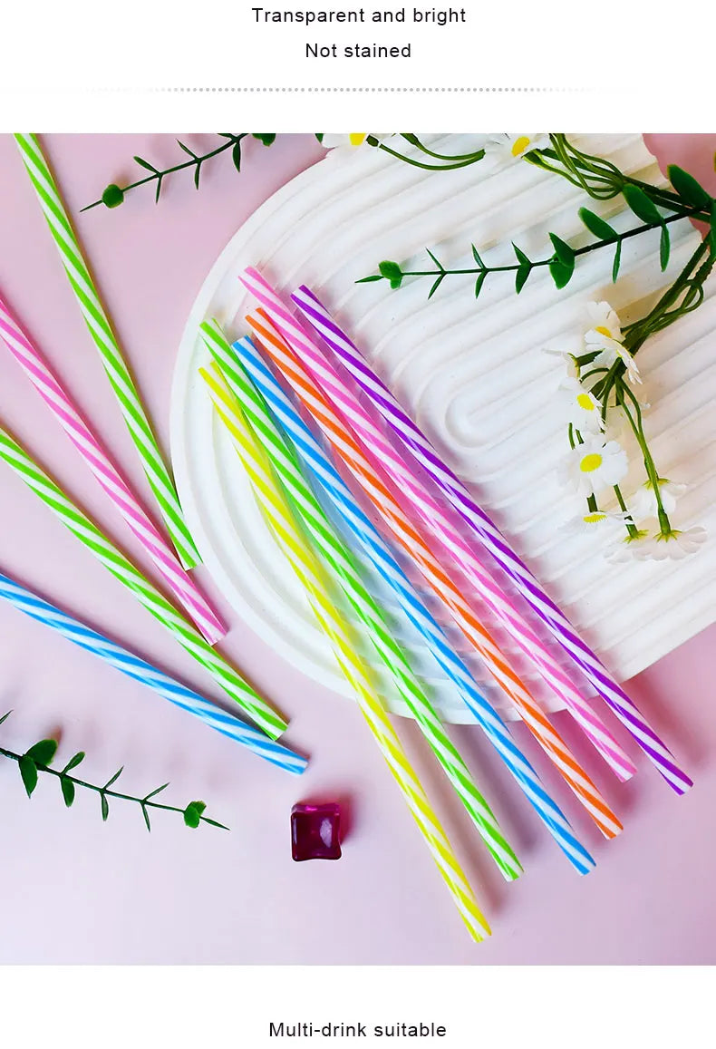 30-Pack of Two-Tone Twisted Straws, Reusable—A Must-Have for Parties, Bars, and Birthday Celebrations