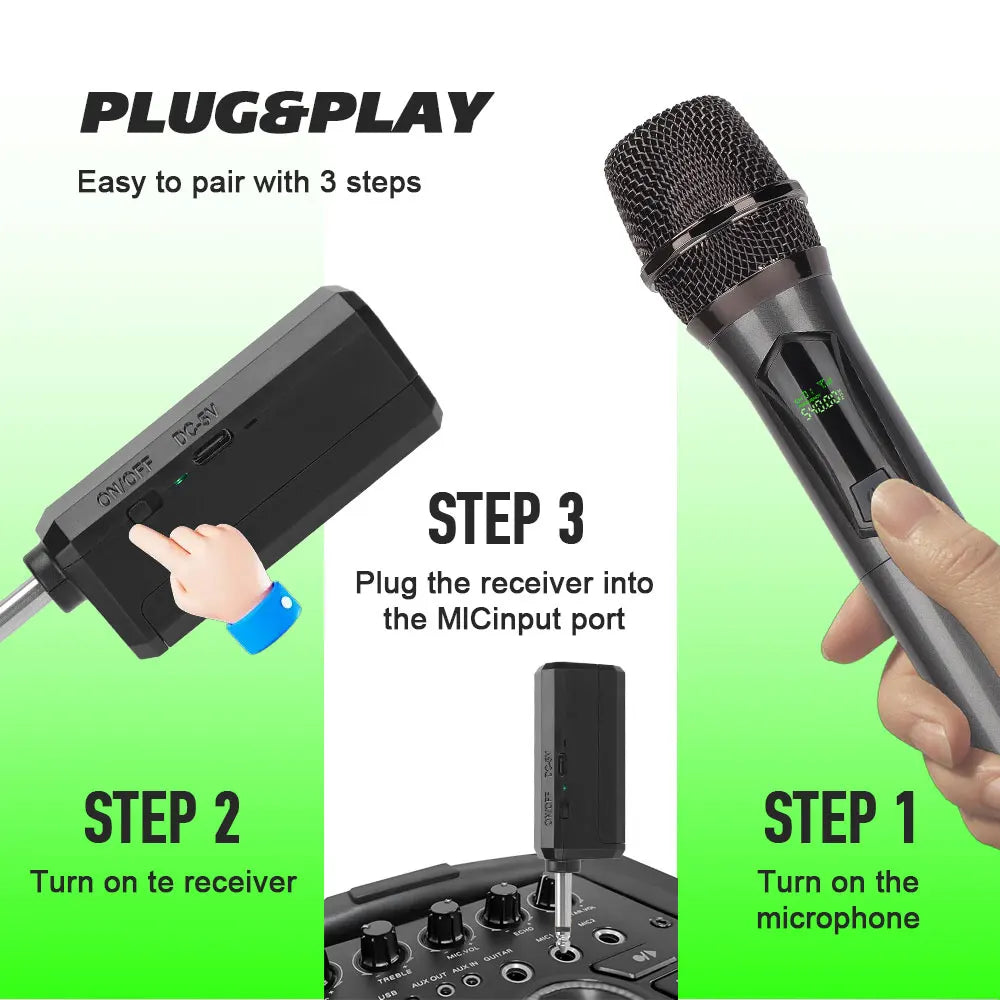 LMBGM W7 2.4G wireless charging handheld microphone system with long battery life for churches, karaoke, outdoor performances