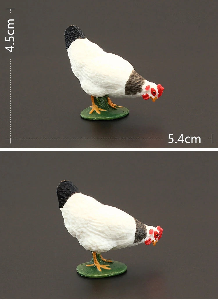 Solid simulation animal model domestic chicken rooster hen chick ornaments home decoration crafts