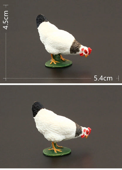 Solid simulation animal model domestic chicken rooster hen chick ornaments home decoration crafts