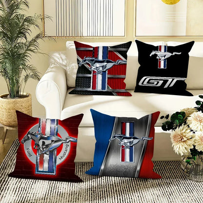 1pc Car Fashion F-Ford M-MustangS Logo  Pillow Bedroom Sofa Leisure Comfort Cushion Car Living Room Home Decoration