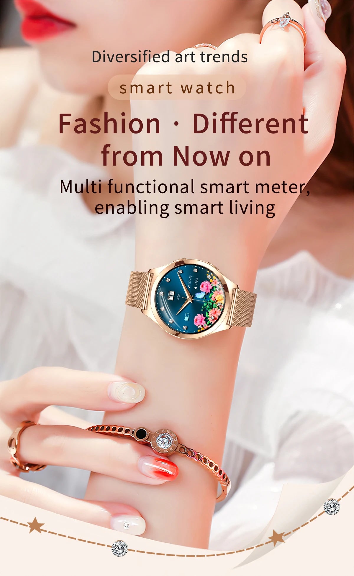 LIGE Luxury Smart Watch For Woman 1.27" Bluetooth Call Custom Dial Women's Bracelet Sports Health Monitor Smartwatch Ladies Gift