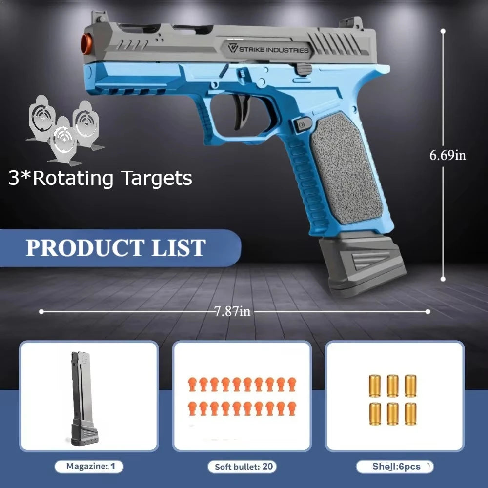 SIG17 Shell Throwing Toy Gun Continuous Firing Blowback Soft Bullet Pistol Model Empty Hanging Children's Toy Boys Gift