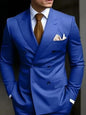 Elegant 2 Piece Wedding Men Suits Slim Fit Peak Lapel Double Breasted Blazer Pants Formal Business Groom Tuxedos Office Dinner