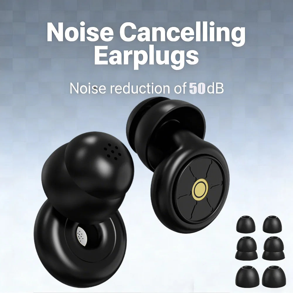 EarPlugs for Sleeping Noise Cancelling 50dB,Reusable Silicone Earplugs Strong Sound Insulation,Multiple Sizes of Ear Caps,Unisex