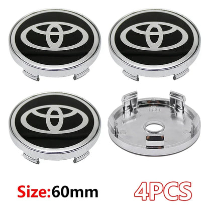 4Pcs 60mm For Car emblem Wheel hub Center Cap Badge covers sticker Decals Styling For Toyota Corolla RAV4 LEVIN Yaris C-HR Camry