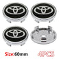 4Pcs 60mm For Car emblem Wheel hub Center Cap Badge covers sticker Decals Styling For Toyota Corolla RAV4 LEVIN Yaris C-HR Camry