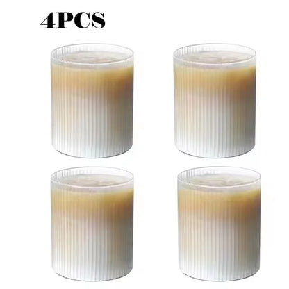 1/6pcs Japanese Glass Cup Milk Coffee Glass Mug Transparent Mug Beer Ins Water Drinking Cup Kitchen Accessory Water Glass Cups