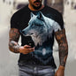 Men's T-Shirts Summer Animal Wolf  Pattern 3D Print Tops Tees Summer Women Streetwear Fashion Oversized T Shirt Men Clothing