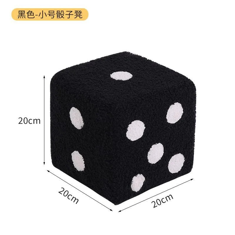 Large Cubic Imitation Lamb Wool Funny Shoes Stool Bedroom Decorative Dices Stool Living Room Mobile Furniture Home Decoration