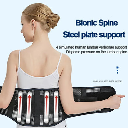 Adjustable Compression Back Support Waist Belt, Breathable Lumbar Brace for Sedentary Office, Handling Labor & Strength Training
