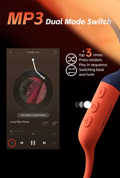 POLVCDG słuchawki z przewodnictwem kostnym Bluetooth, pamięć 32 GB, wodoodporność IPX8, słuchawki pływackie Bluetooth 5.4, materiał silikonowy, nowe X16 (2024)