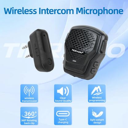 TIDRADIO Q2L Walkie Talkie Wireless Handheld Speaker Mic AI Noise Reduction Wireless Microphone Support Zello Odmastr Program