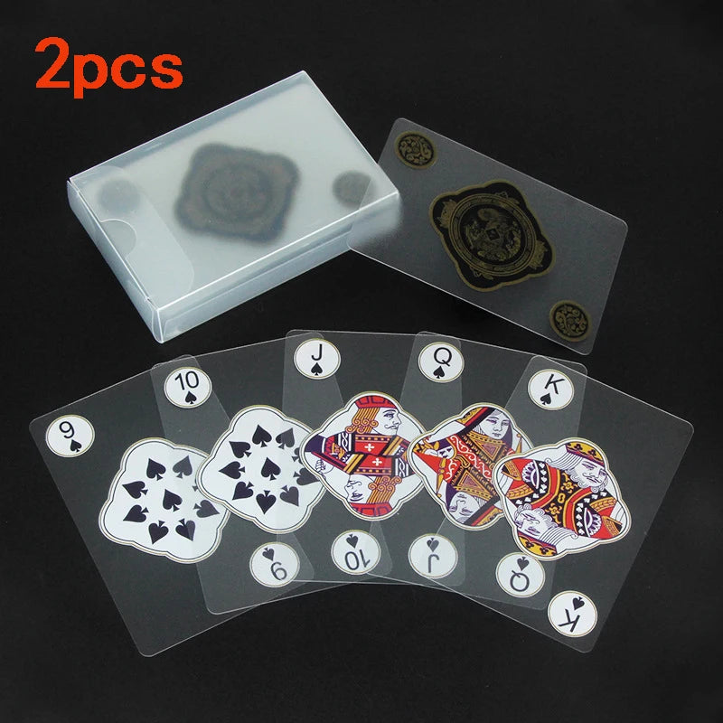 Playing Cards with Transparent PVC Plastic Waterproof Poker Card with A Box Perfect for Blackjack Euchre and Other games