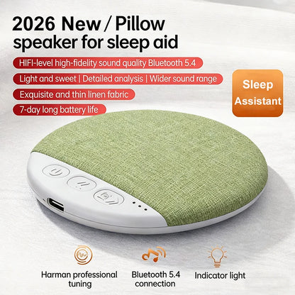 New Upgraded Wireless Under Pillow Speaker Decor Bluetooth Sleep Sound Machine with White Noise 30/60/90 Min Timer for Adult Kid