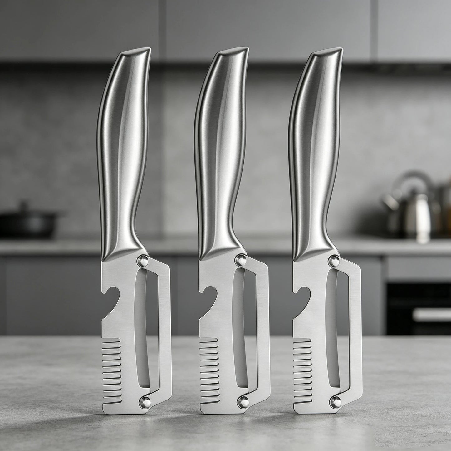 Multifunctional 3-in-1 Stainless Steel Peeler Vegetable & Fruit Slicer Shredder Versatile Kitchen Tool for Peeling Shredding