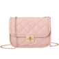 New personalized diamond grid women's bag, fashionable single shoulder cover lock small square bag, elegant and simple chain bag
