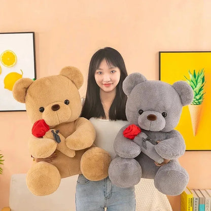 2026  Valentine's Day Roses Cute Teddy Bear Animal Plush Toys For Girls Teddy Bear Dolls Wedding Party Decors