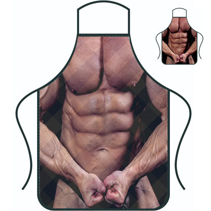 Funny Creative Personalized Muscle Men's Apron Household High-value Overalls Apron