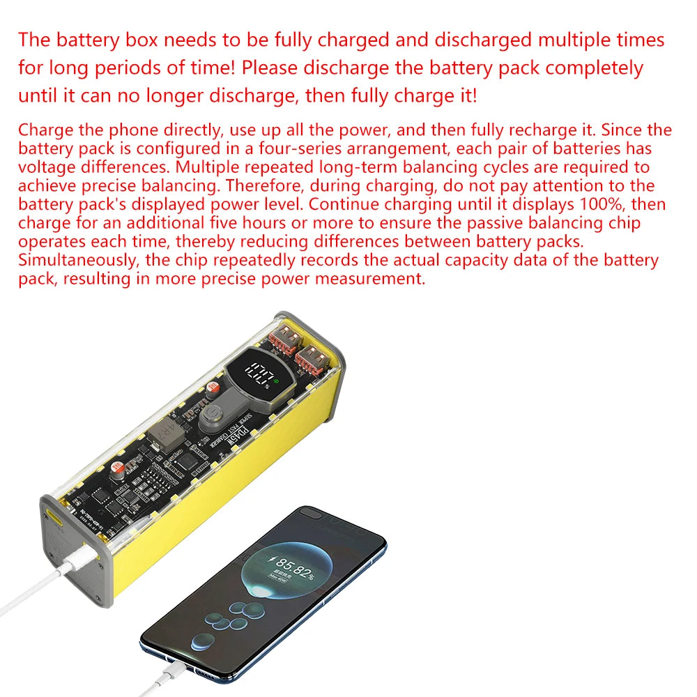8Slots 18650/21700 Power Bank Case DIY Kit Mecha Transparent Quick Charge Flash Charger Battery Case Kit Power Bank Box Type C