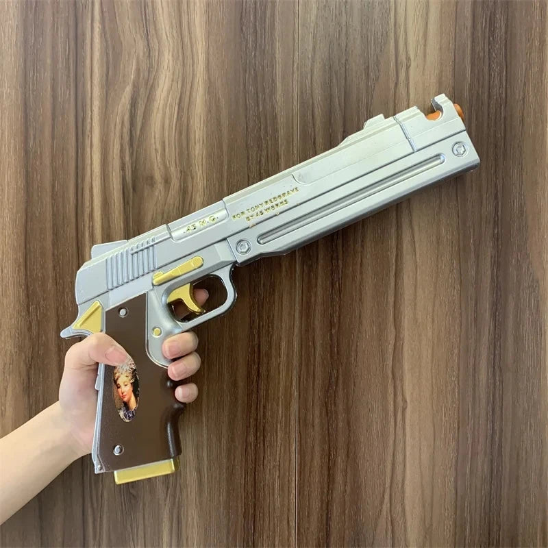 OW Gun Cosplay Cole Cassidy Revolver Prop Peacekeeper Weapons Model Safety PU Rubber Model Halloween No Shooting